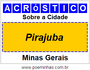 Acróstico Para Imprimir Sobre a Cidade Pirajuba