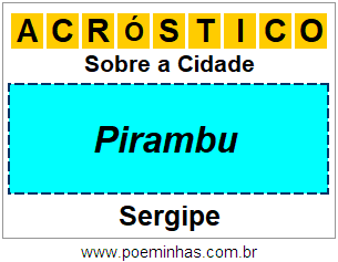 Acróstico Para Imprimir Sobre a Cidade Pirambu