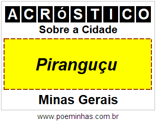 Acróstico Para Imprimir Sobre a Cidade Piranguçu