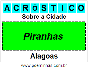 Acróstico Para Imprimir Sobre a Cidade Piranhas