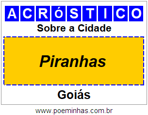 Acróstico Para Imprimir Sobre a Cidade Piranhas