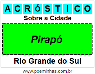 Acróstico Para Imprimir Sobre a Cidade Pirapó