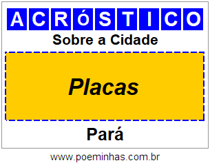 Acróstico Para Imprimir Sobre a Cidade Placas