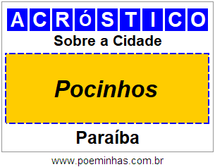 Acróstico Para Imprimir Sobre a Cidade Pocinhos