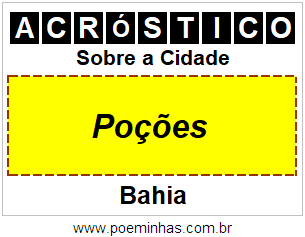 Acróstico Para Imprimir Sobre a Cidade Poções