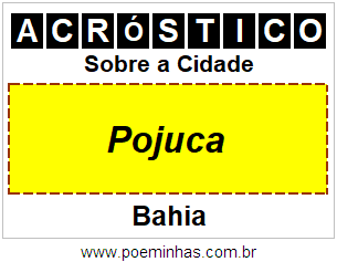 Acróstico Para Imprimir Sobre a Cidade Pojuca