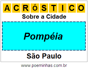 Acróstico Para Imprimir Sobre a Cidade Pompéia