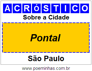 Acróstico Para Imprimir Sobre a Cidade Pontal