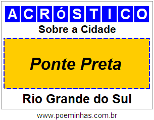 Acróstico Para Imprimir Sobre a Cidade Ponte Preta