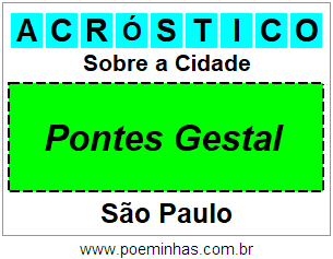 Acróstico Para Imprimir Sobre a Cidade Pontes Gestal