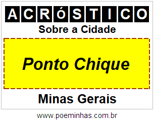 Acróstico Para Imprimir Sobre a Cidade Ponto Chique