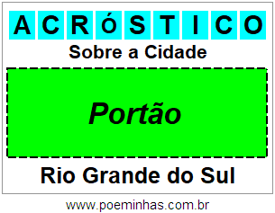 Acróstico Para Imprimir Sobre a Cidade Portão