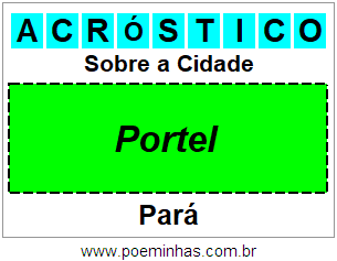 Acróstico Para Imprimir Sobre a Cidade Portel