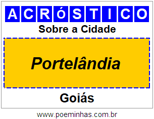 Acróstico Para Imprimir Sobre a Cidade Portelândia