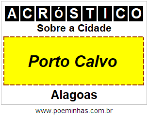 Acróstico Para Imprimir Sobre a Cidade Porto Calvo