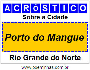 Acróstico Para Imprimir Sobre a Cidade Porto do Mangue