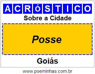 Acróstico Para Imprimir Sobre a Cidade Posse