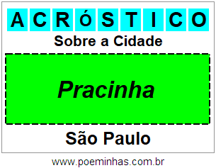 Acróstico Para Imprimir Sobre a Cidade Pracinha