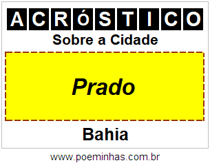 Acróstico Para Imprimir Sobre a Cidade Prado