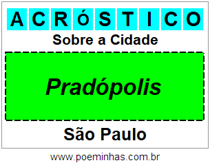 Acróstico Para Imprimir Sobre a Cidade Pradópolis