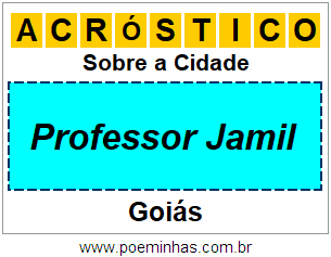 Acróstico Para Imprimir Sobre a Cidade Professor Jamil