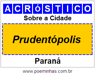 Acróstico Para Imprimir Sobre a Cidade Prudentópolis