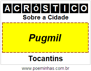 Acróstico Para Imprimir Sobre a Cidade Pugmil