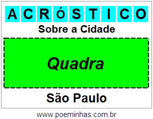 Acróstico Para Imprimir Sobre a Cidade Quadra