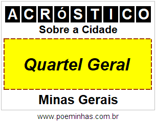 Acróstico Para Imprimir Sobre a Cidade Quartel Geral