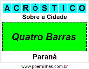 Acróstico Para Imprimir Sobre a Cidade Quatro Barras