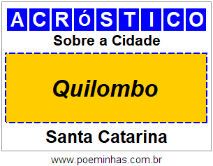 Acróstico Para Imprimir Sobre a Cidade Quilombo