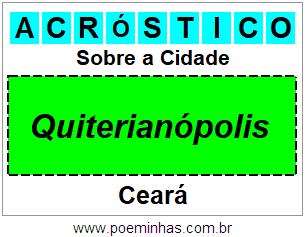 Acróstico Para Imprimir Sobre a Cidade Quiterianópolis