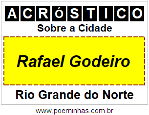 Acróstico Para Imprimir Sobre a Cidade Rafael Godeiro