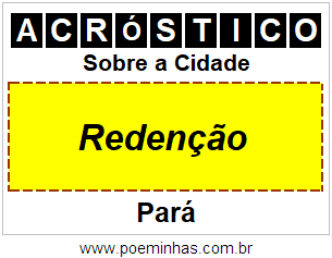 Acróstico Para Imprimir Sobre a Cidade Redenção