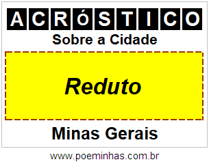 Acróstico Para Imprimir Sobre a Cidade Reduto