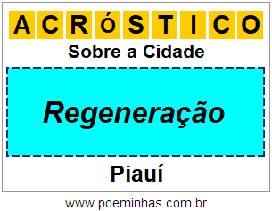 Acróstico Para Imprimir Sobre a Cidade Regeneração