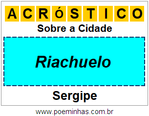 Acróstico Para Imprimir Sobre a Cidade Riachuelo