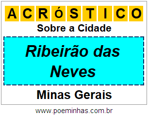 Acróstico Para Imprimir Sobre a Cidade Ribeirão das Neves