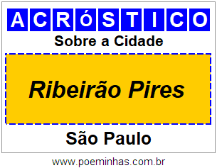 Acróstico Para Imprimir Sobre a Cidade Ribeirão Pires