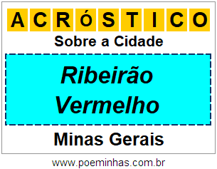 Acróstico Para Imprimir Sobre a Cidade Ribeirão Vermelho