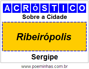 Acróstico Para Imprimir Sobre a Cidade Ribeirópolis