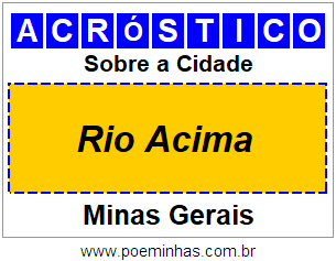 Acróstico Para Imprimir Sobre a Cidade Rio Acima