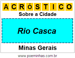 Acróstico Para Imprimir Sobre a Cidade Rio Casca