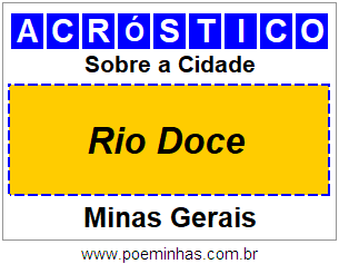 Acróstico Para Imprimir Sobre a Cidade Rio Doce