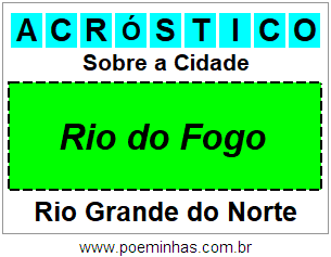 Acróstico Para Imprimir Sobre a Cidade Rio do Fogo