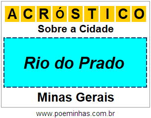 Acróstico Para Imprimir Sobre a Cidade Rio do Prado