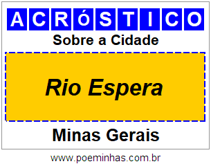 Acróstico Para Imprimir Sobre a Cidade Rio Espera