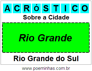 Acróstico Para Imprimir Sobre a Cidade Rio Grande