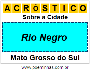 Acróstico Para Imprimir Sobre a Cidade Rio Negro