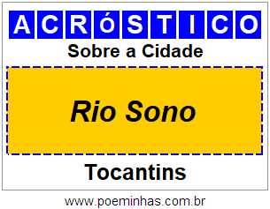 Acróstico Para Imprimir Sobre a Cidade Rio Sono